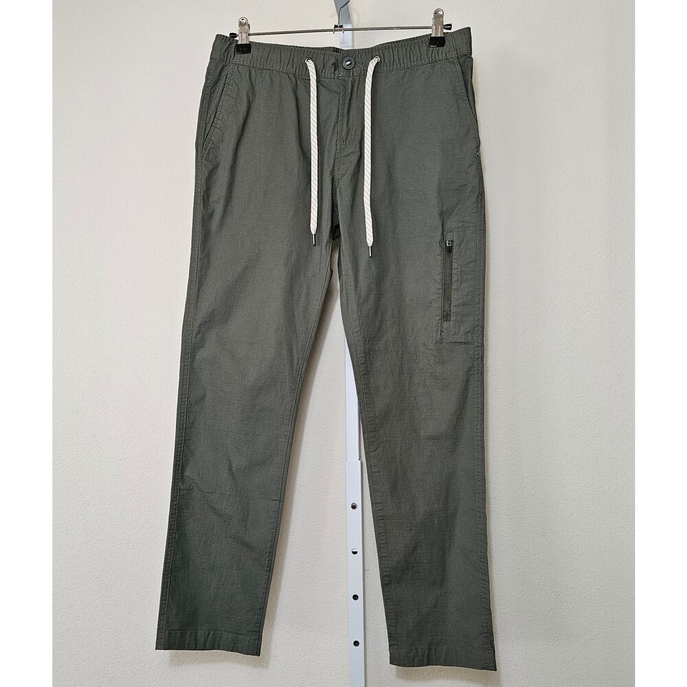 VUORI Women's Army Green Ripstop Pull-on Button Zip Drawstring Pants Sz M